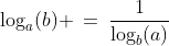 \log_a(b) \:=\:\frac{1}{\log_b(a)}