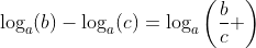 \log_a(b)-\log_a(c)=\log_a\left(\frac{b}{c} \right)