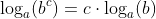 \log_a(b^c)=c\cdot\log_a(b)