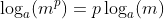 \log_a(m^p)=p\log_a(m)