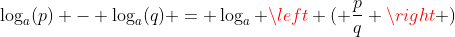 \log_a(p) - \log_a(q) = \log_a \left ( \frac{p}{q} \right )