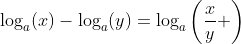 \log_a(x)-\log_a(y)=\log_a\left(\frac{x}{y} \right)