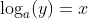 \log_a(y)=x