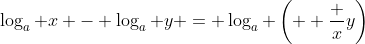 \log_a x - \log_a y = \log_a \left(  \frac {x}{y}\right)