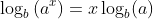 \log_b\left(a^x\right)=x\log_b(a)