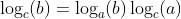 \log_c(b)=\log_a(b)\log_c(a)