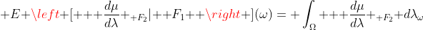 \mathbb E \left [   \frac{d\mu}{d\lambda} _{\mathcal F_2}| \mathcal F_1  \right ](\omega)= \int_{\Omega}   \frac{d\mu}{d\lambda} _{\mathcal F_2} d\lambda_\omega
