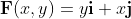 \mathbf{F}(x,y)=y\mathbf{i}+x\mathbf{j}