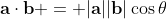 \mathbf{a}\cdot\mathbf{b} = |\mathbf{a}||\mathbf{b}|\cos{\theta}