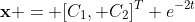 \mathbf{x} = [C_1, C_2]^T e^{-2t}