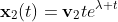 \mathbf{x}_2(t)=\mathbf{v}_2te^{\lambda t}