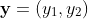 \mathbf{y}=(y_1,y_2)