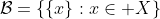 \mathcal{B}=\{\{x\}:x\in X\}