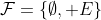 \mathcal{F}=\{\emptyset, E\}