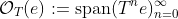 \mathcal{O}_T(e):=\text{span}(T^ne)_{n=0}^\infty
