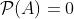 \mathcal{P}(A)=0