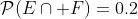 \mathcal{P}(E\cap F)=0.2