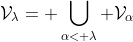 \mathcal{V}_{\lambda}= \bigcup_{\alpha< \lambda} \mathcal{V}_{\alpha}