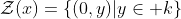 \mathcal{Z}(x)=\{(0,y)|y\in k\}