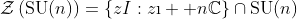 \mathcal{Z}\left(\text{SU}(n)\right)=\left\{zI:z\i  n\mathbb{C}\right\}\cap\text{SU}(n)