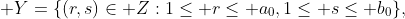 \mathcal Y=\{(r,s)\in\mathcal Z:1\le r\le a_0,1\le s\le b_0\},
