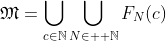 \mathfrak{M}=\bigcup_{c\in\mathbb{N}}\bigcup_{N\in  \mathbb{N}}F_N(c)