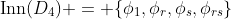 \mathrm{Inn}(D_4) = \{\phi_1,\phi_r,\phi_s,\phi_{rs}\}