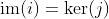 \mathrm{im}(i)=\mathrm{ker}(j)