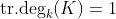 \mathrm{tr.deg}_k(K)=1