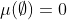\mu(\emptyset)=0