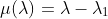 \mu(\lambda)=\lambda-\lambda_1