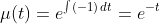 \mu(t)=e^{\int(-1)\,dt}=e^{-t}