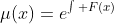 \mu(x)=e^{\int F(x)\;dx}