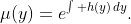 \mu(y)=e^{\int h(y)\,dy}.