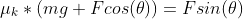\mu_k*(mg+Fcos(\theta))=Fsin(\theta)