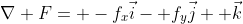 \nabla F= -f_x\vec{i}- f_y\vec{j}+ \vec{k}