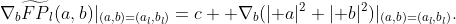 \nabla_b\widetilde{FP}_l(a,b)|_{(a,b)=(a_l,b_l)}=c  \nabla_b(\lvert a\rvert^2+\lvert b\rvert^2)|_{(a,b)=(a_l,b_l)}.