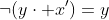 \neg(y\cdot x')=y