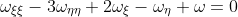 \omega_{\xi\xi}-3\omega_{\eta\eta}+2\omega_{\xi}-\omega_{\eta}+\omega=0