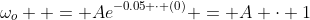 \omega_o  = Ae^{-0.05 \cdot (0)} = A \cdot 1