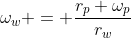 \omega_w = \frac{r_p \omega_p}{r_w}