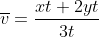 \overline{v}=\frac{xt+2yt}{3t}