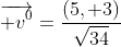 \overrightarrow{ v^0}=\dfrac{(5, 3)}{\sqrt{34}}
