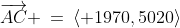 \overrightarrow{AC} \:=\:\langle 1970,5020\rangle