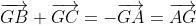 \overrightarrow{GB}+\overrightarrow{GC}=-\overrightarrow{GA}=\overrightarrow{AG}