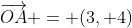 \overrightarrow{OA} = (3, 4)