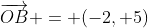 \overrightarrow{OB} = (-2, 5)