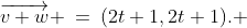 \overrightarrow{v+w} \:=\:(2t+1,2t+1). 