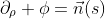 \partial_\rho \phi=\vec{n}(s)