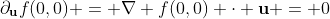 \partial_{\bold{u}}f(0,0) = \nabla f(0,0) \cdot \bold{u} = 0